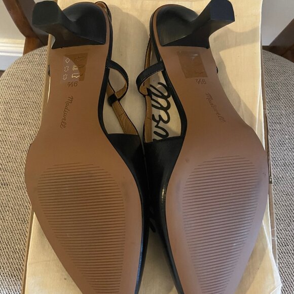 Brand New Madewell Slingback Kitten Heel pump - black napa leather - size 9.5 - Picture 4 of 5